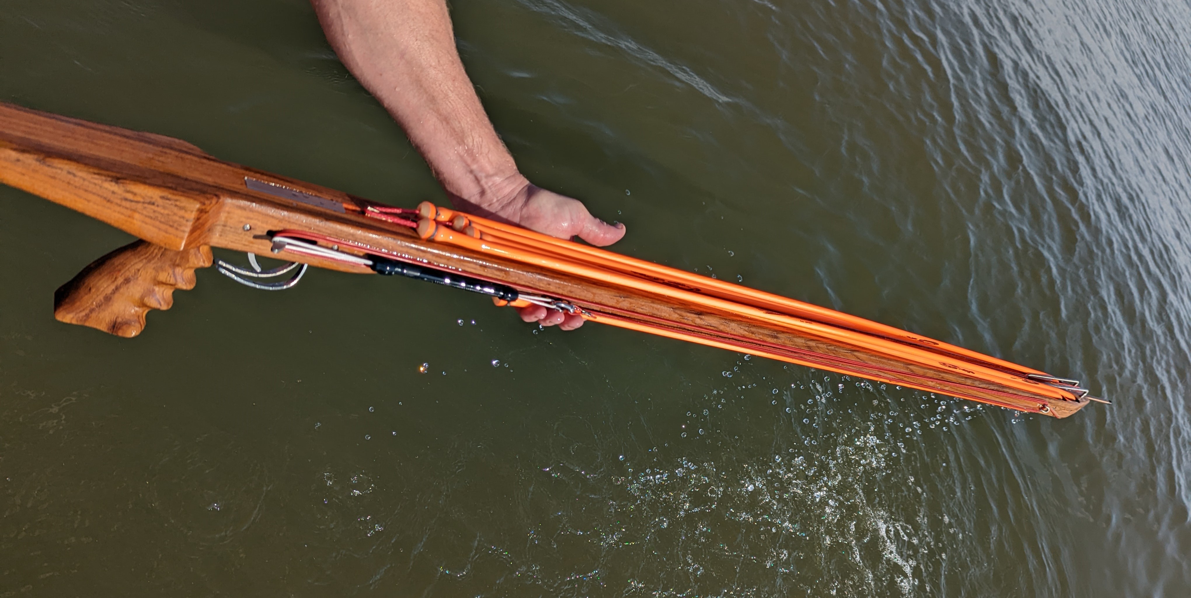 Custom speargun in water